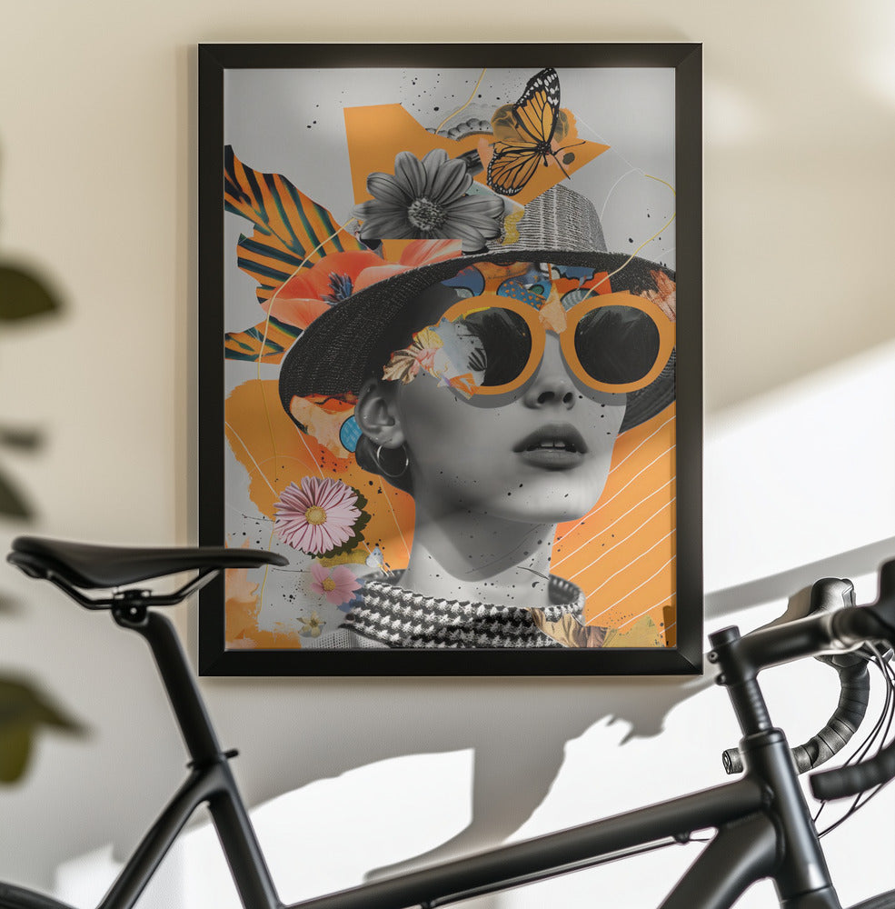 The Collage Girl No 1 - Poster / Art Print - interiör