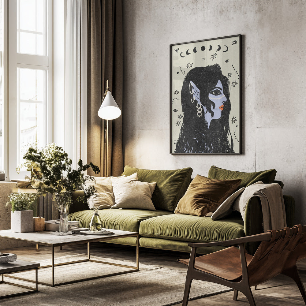 Portrait of a mermaid - Poster / Art Print - interiör