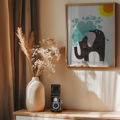 Funny elephant - Poster / Art Print - interiör
