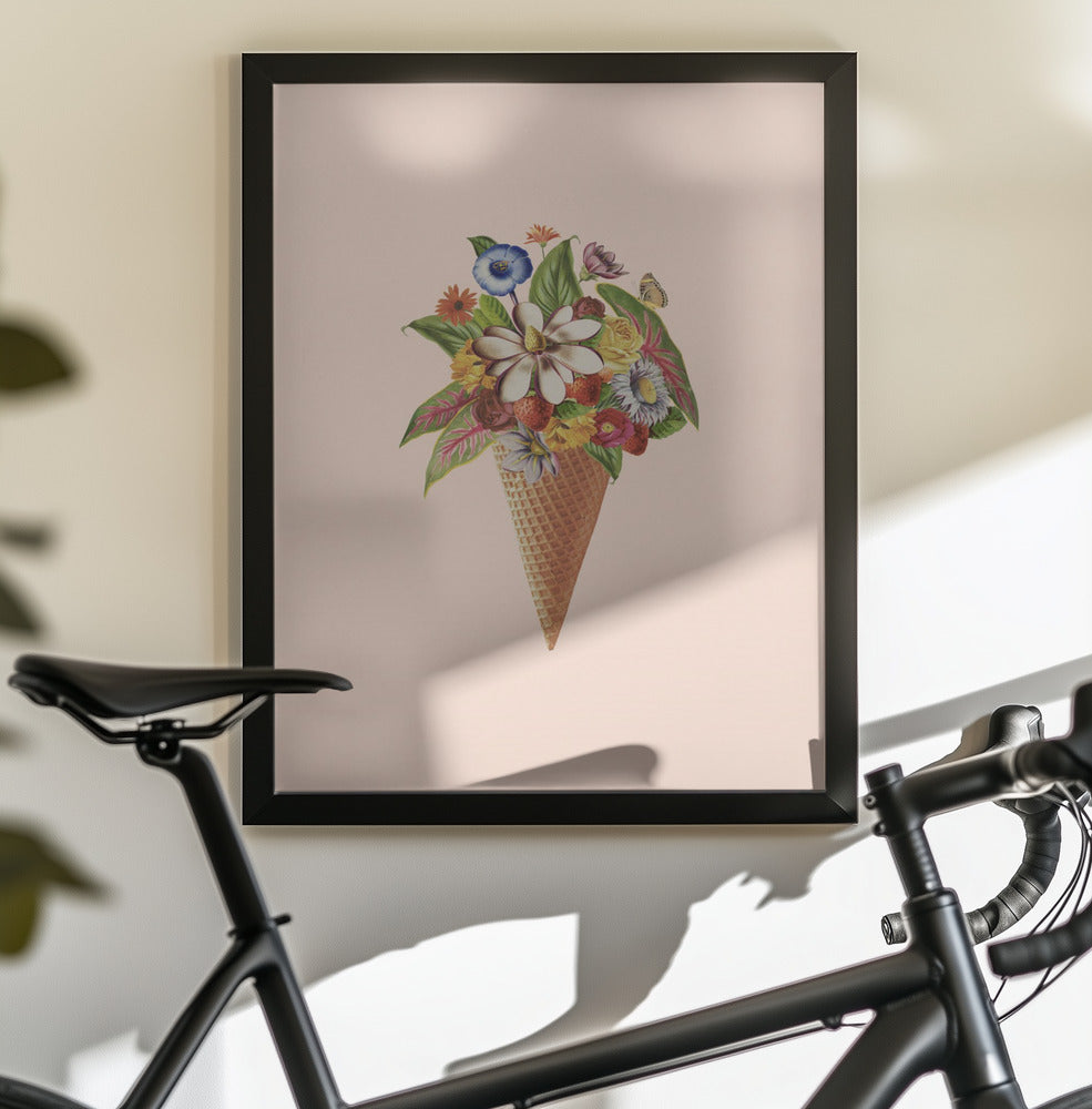 Botanical pink ice cream - Poster / Art Print - interiör
