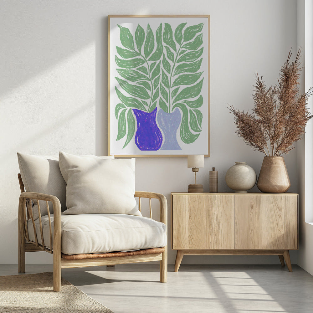 Big Green Twigs - Poster / Art Print - interiör