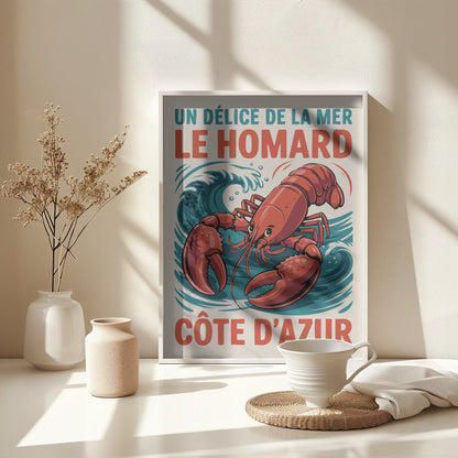 Azure Lobster Delight - Poster / Art Print - interiör