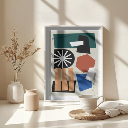 The World Around Us Greige - Poster / Art Print - interiör