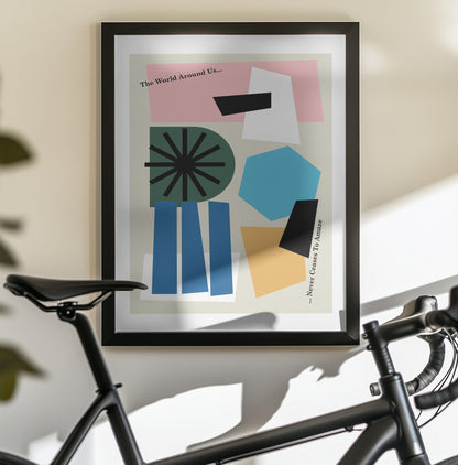 The World Around Us Grey - Poster / Art Print - interiör