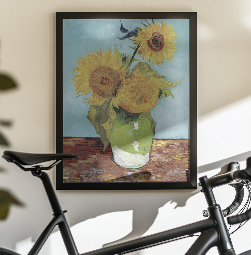 Vase With Three Sunflowers - Poster / Art Print - interiör