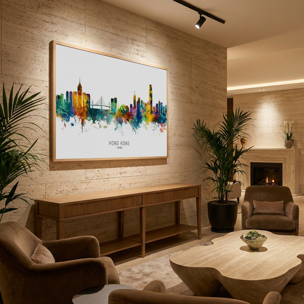 Hong Kong China Skyline - Poster / Art Print - interiör