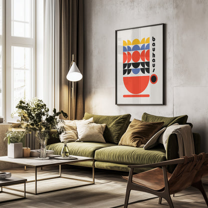 Bauhaus Coffee 70s Decor - Poster / Art Print - interiör