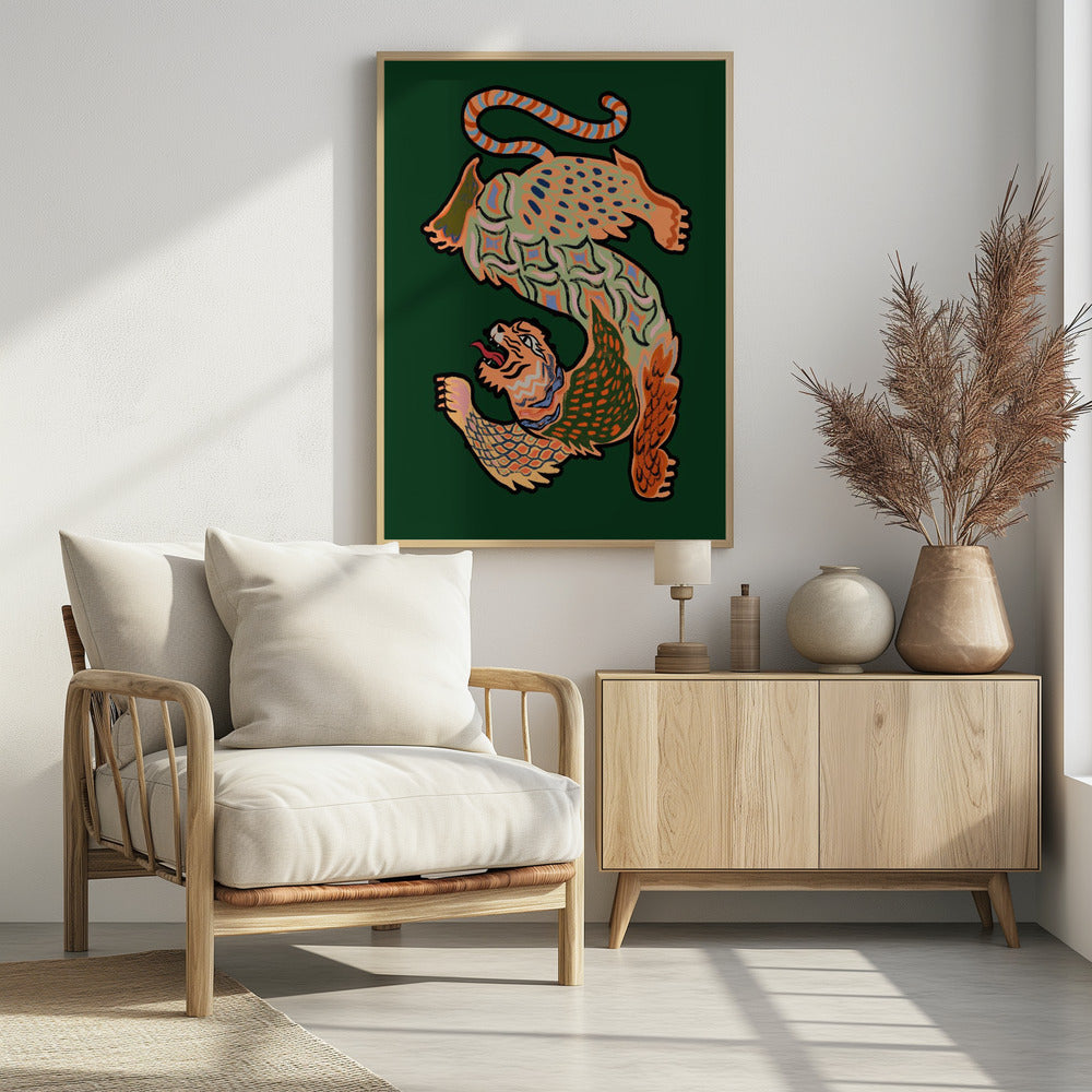 Asiantiger Green - Poster / Art Print - interiör