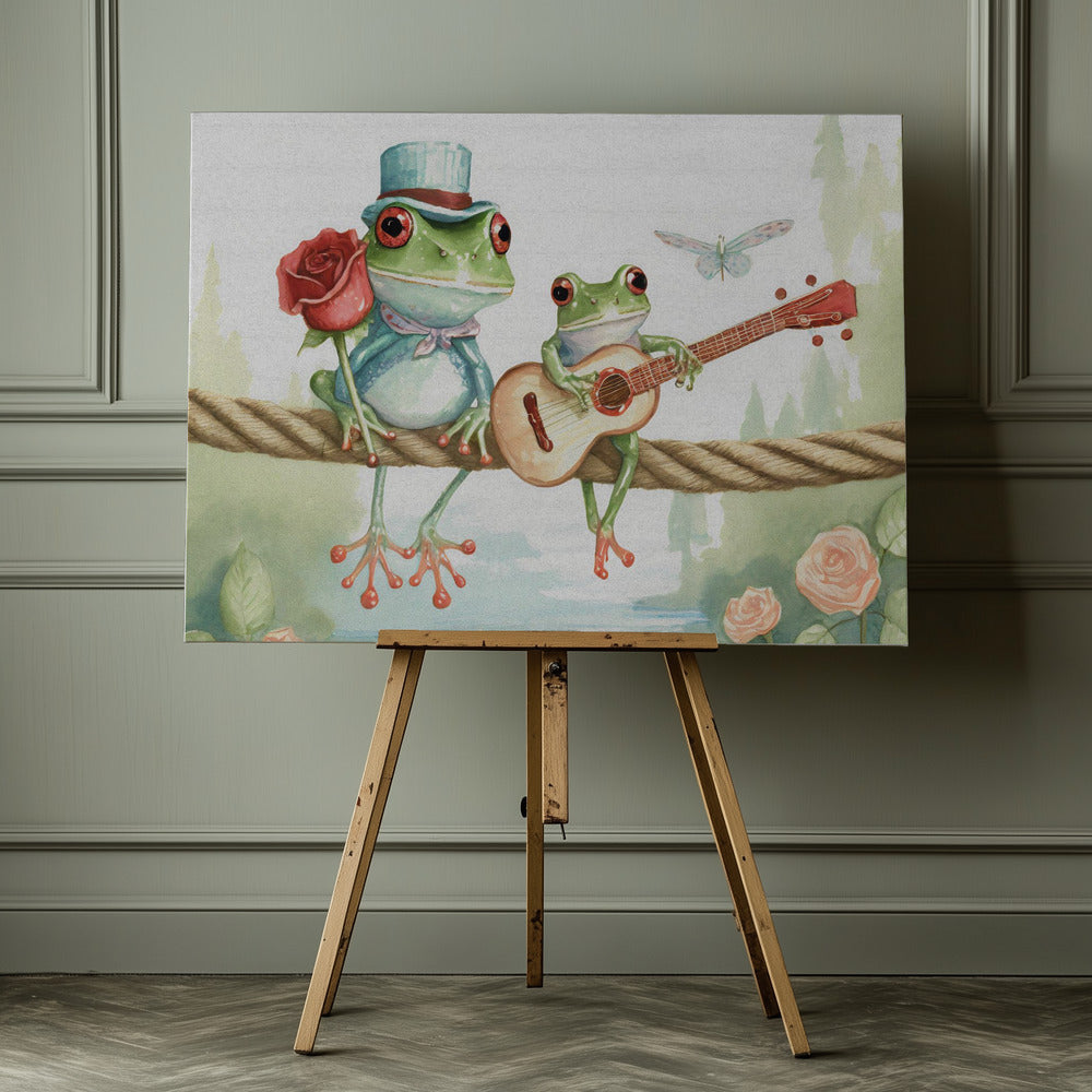 Frogs on a rope - Poster / Art Print - interiör