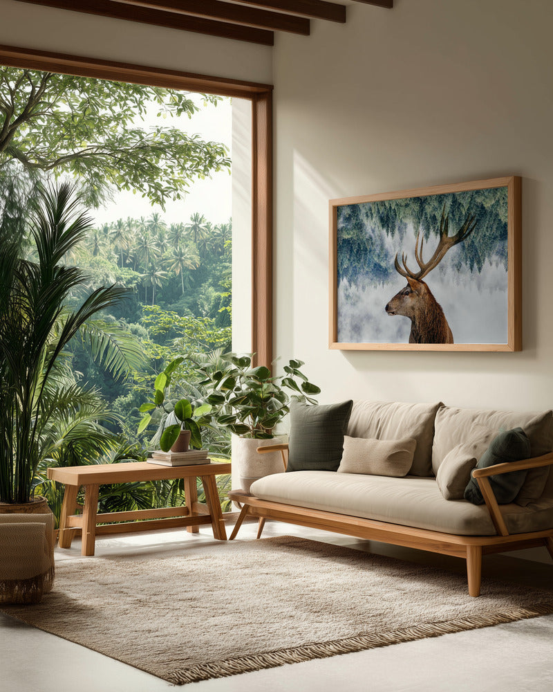 The Deer and the woods - Poster / Art Print - interiör