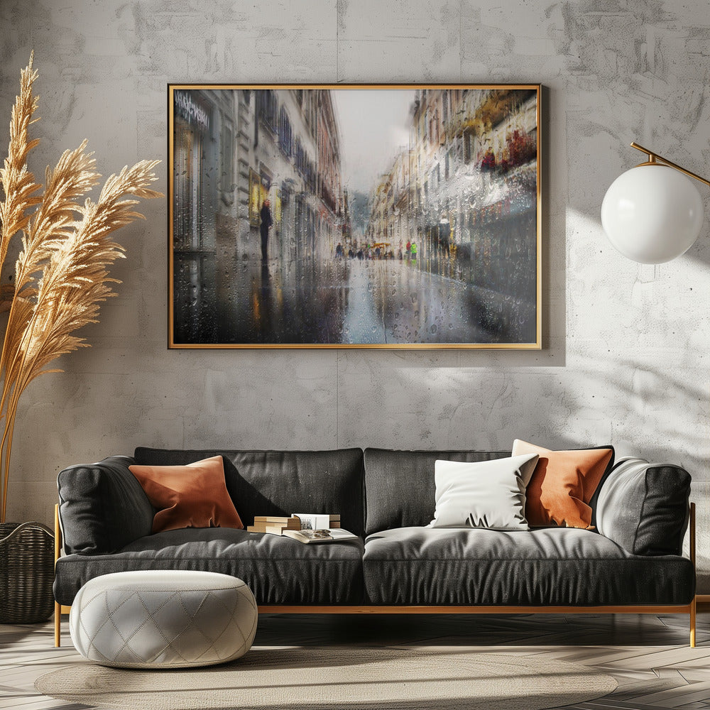 After the rain in the alleys of Rome - Poster / Art Print - interiör