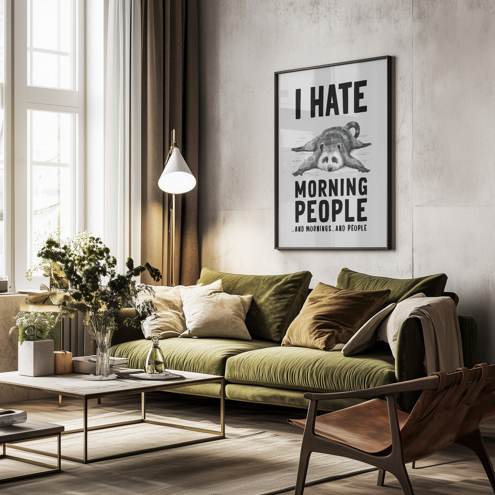 I Hate Morning People - Poster / Art Print - interiör