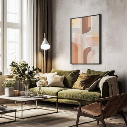 Retro Geometric - Poster / Art Print - interiör