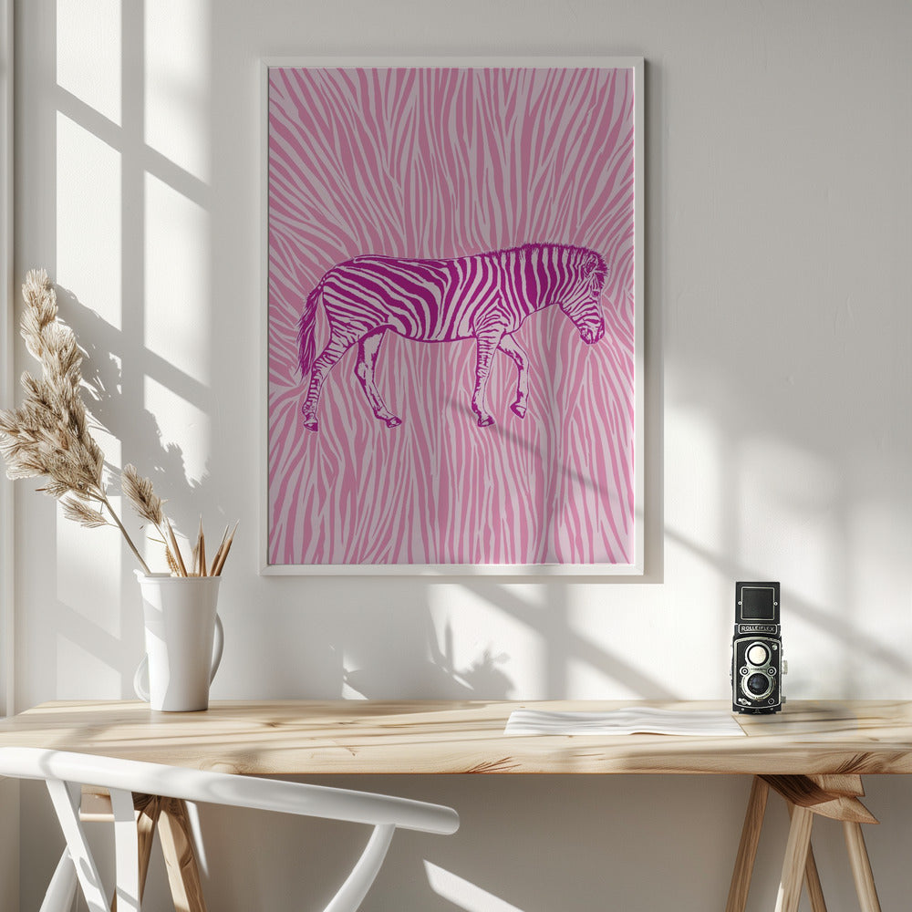 African Zebra striking camouflage - Poster / Art Print - interiör