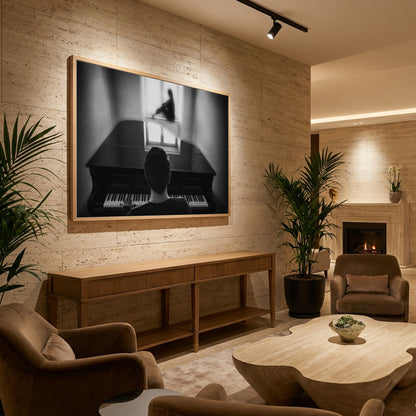 the pianist and his muse - Poster / Art Print - interiör