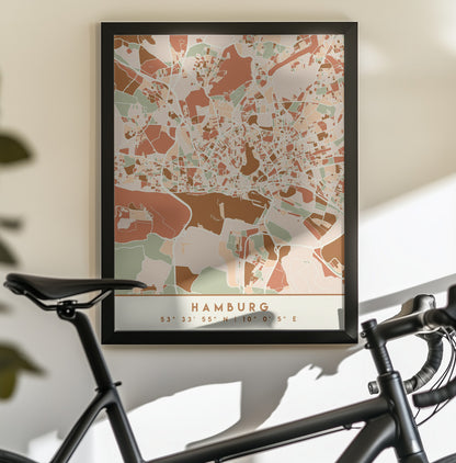 Black Maps Earth Tones 31 - Poster / Art Print - interiör