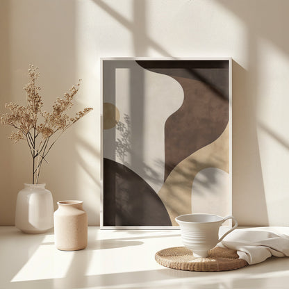 Brown Tones Geometric 2 - Poster / Art Print - interiör