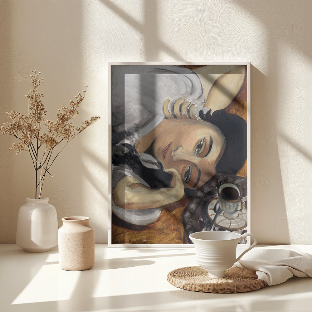 Lorette Con Una Tazza Di Caffe 1916 - Poster / Art Print - interiör