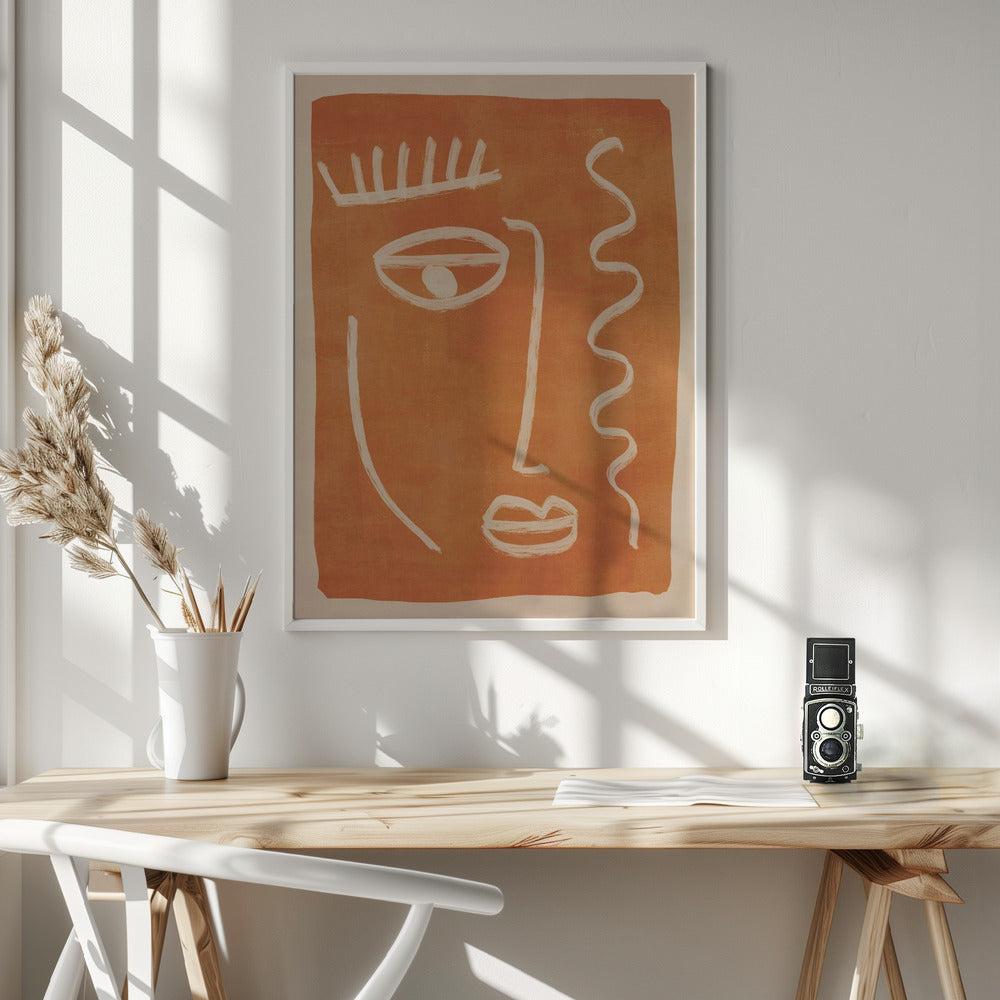 Abstract Face Portrait - Poster / Art Print - interiör