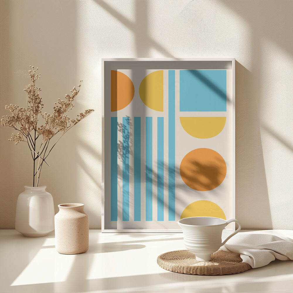Bright Minimal Shapes Series #3 - Poster / Art Print - interiör