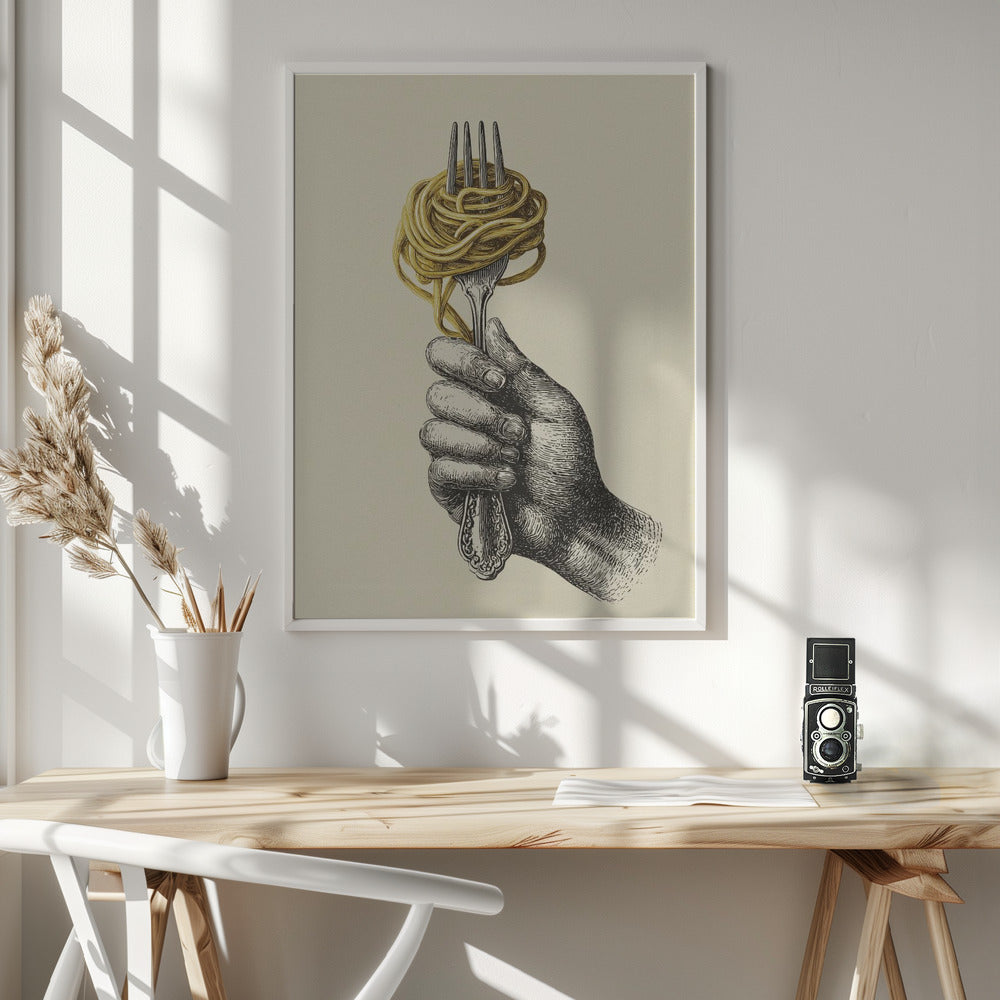 Spaghetti On a Fork - Poster / Art Print - interiör