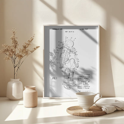 Space Suit Patent 1973 - Poster / Art Print - interiör