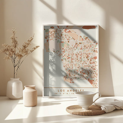 Black Maps Earth Tones 42 - Poster / Art Print - interiör