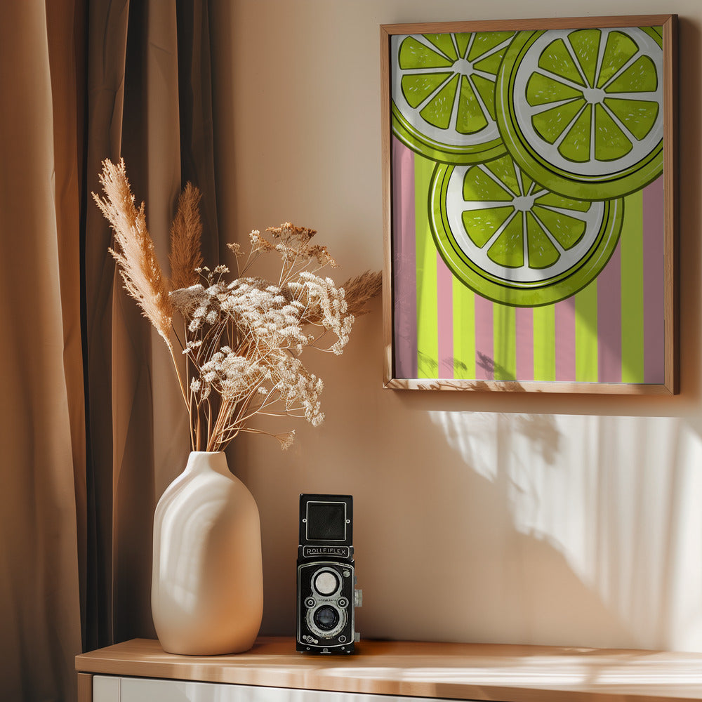 Lime On Pink - Poster / Art Print - interiör