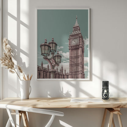 LONDON Elizabeth Tower | urban vintage style - Poster / Art Print - interiör