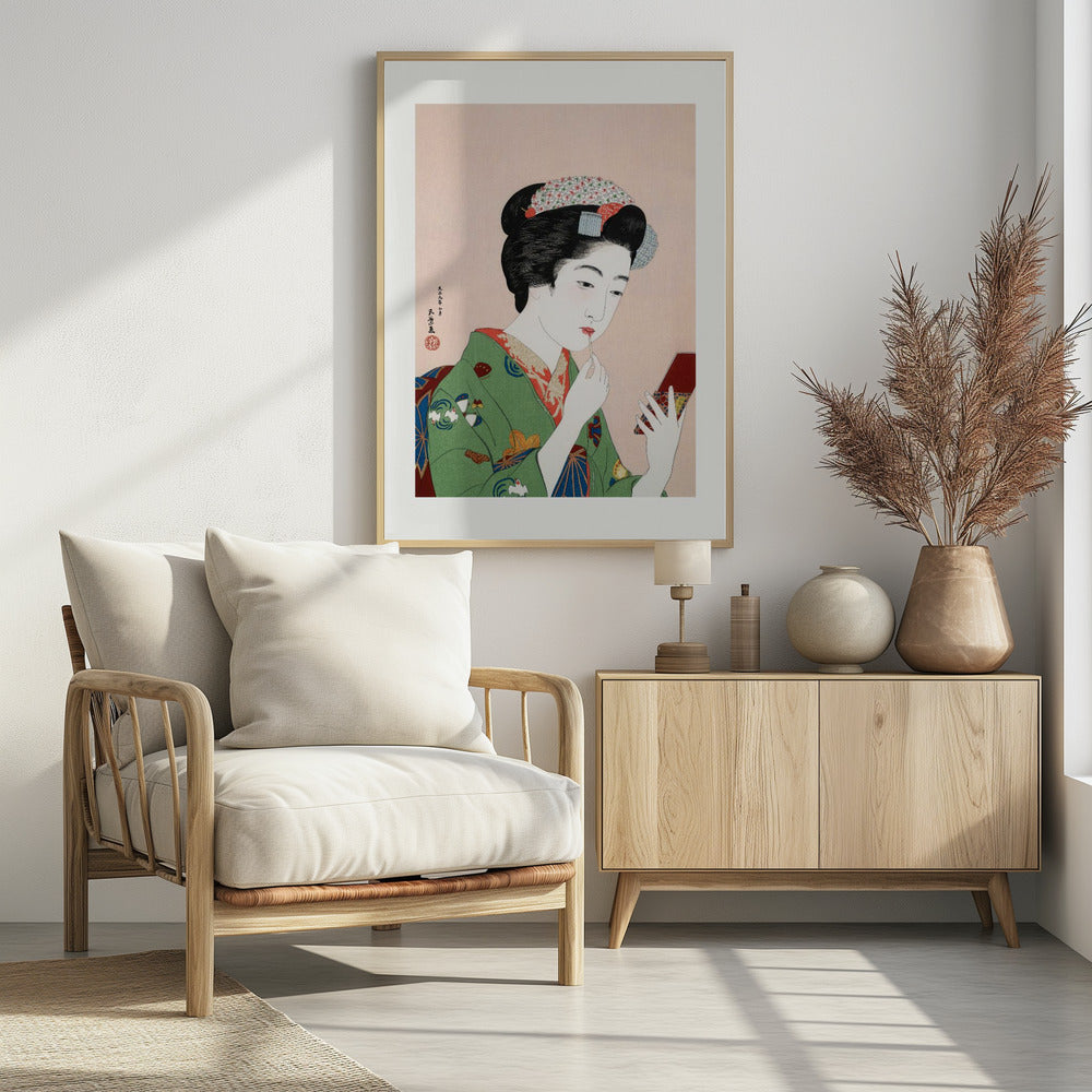 Woman Applying Rouge (1920) - Poster / Art Print - interiör