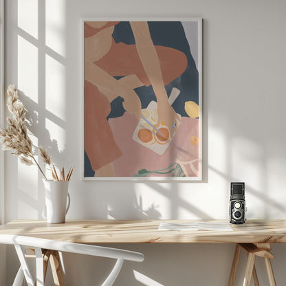 Cutting Grapefruits - Poster / Art Print - interiör