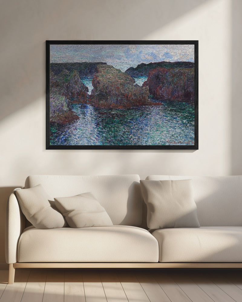 Rocks At Port Goulphar, Belle Île (1886) By Claude Monet - Poster / Art Print - interiör