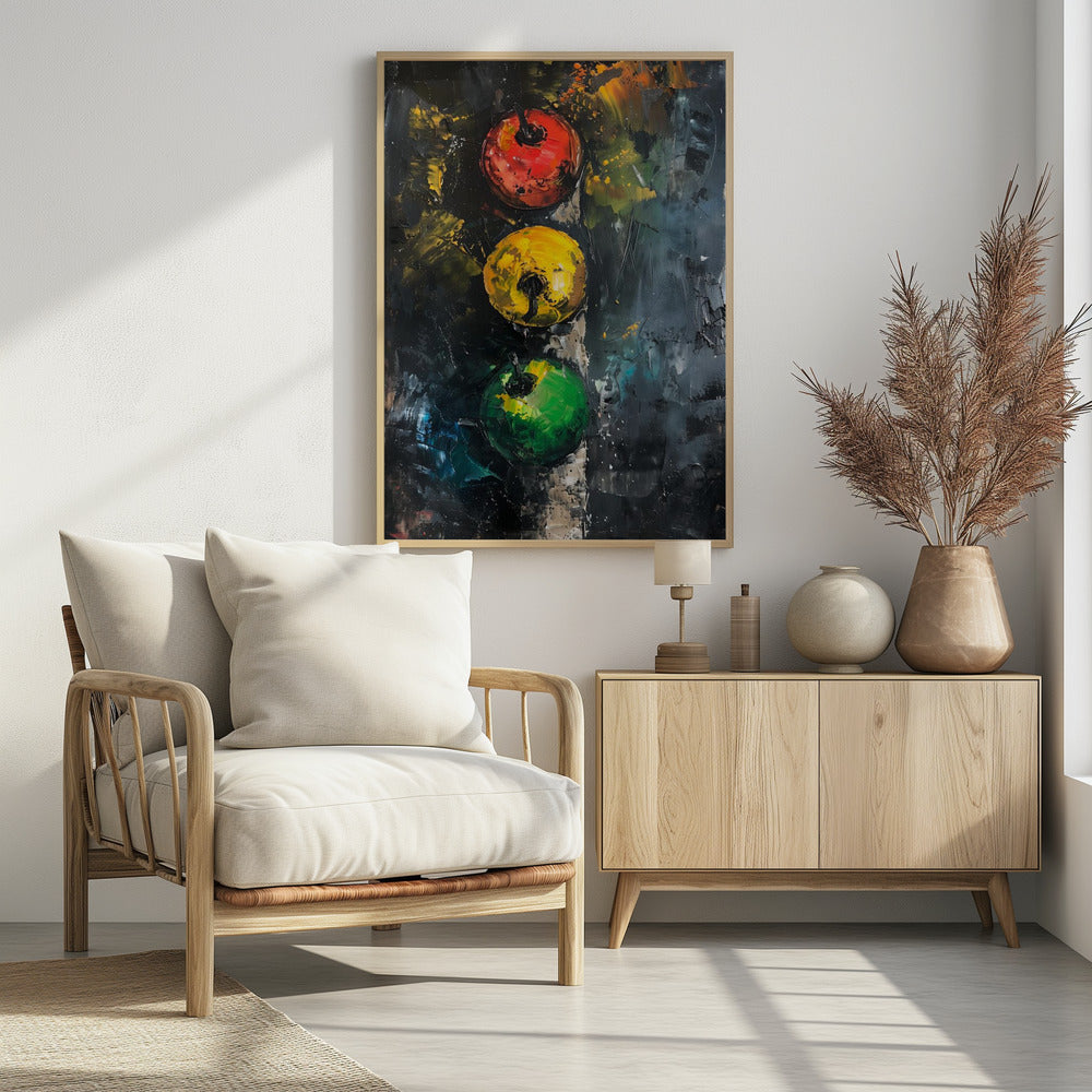 Apple Traffic Light - Poster / Art Print - interiör