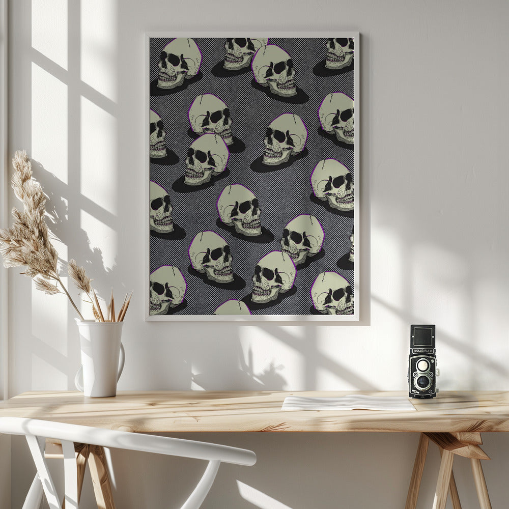Vintage Style Skulls - Poster / Art Print - interiör