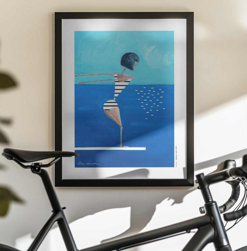 Summer Pool Diver - Poster / Art Print - interiör
