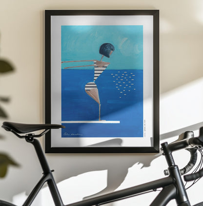 Summer Pool Diver - Poster / Art Print - interiör