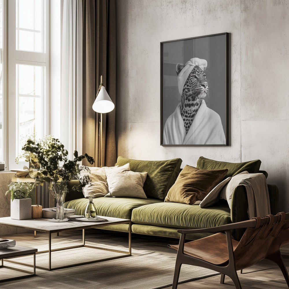 Lady Leopard Spa Day - Poster / Art Print - interiör