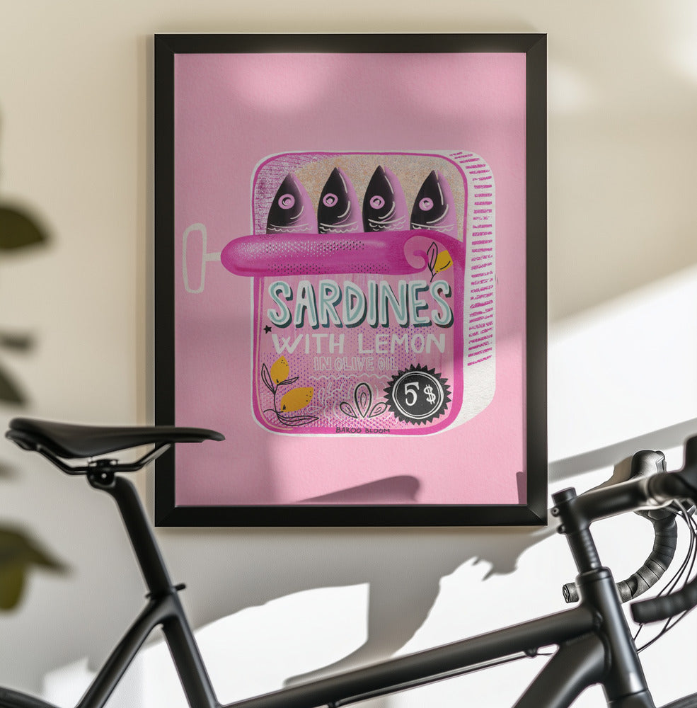Sardines Tin Can Pink - Poster / Art Print - interiör