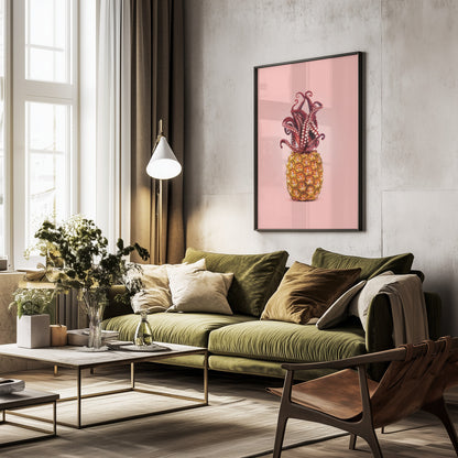 Octopus Pineapple - Poster / Art Print - interiör