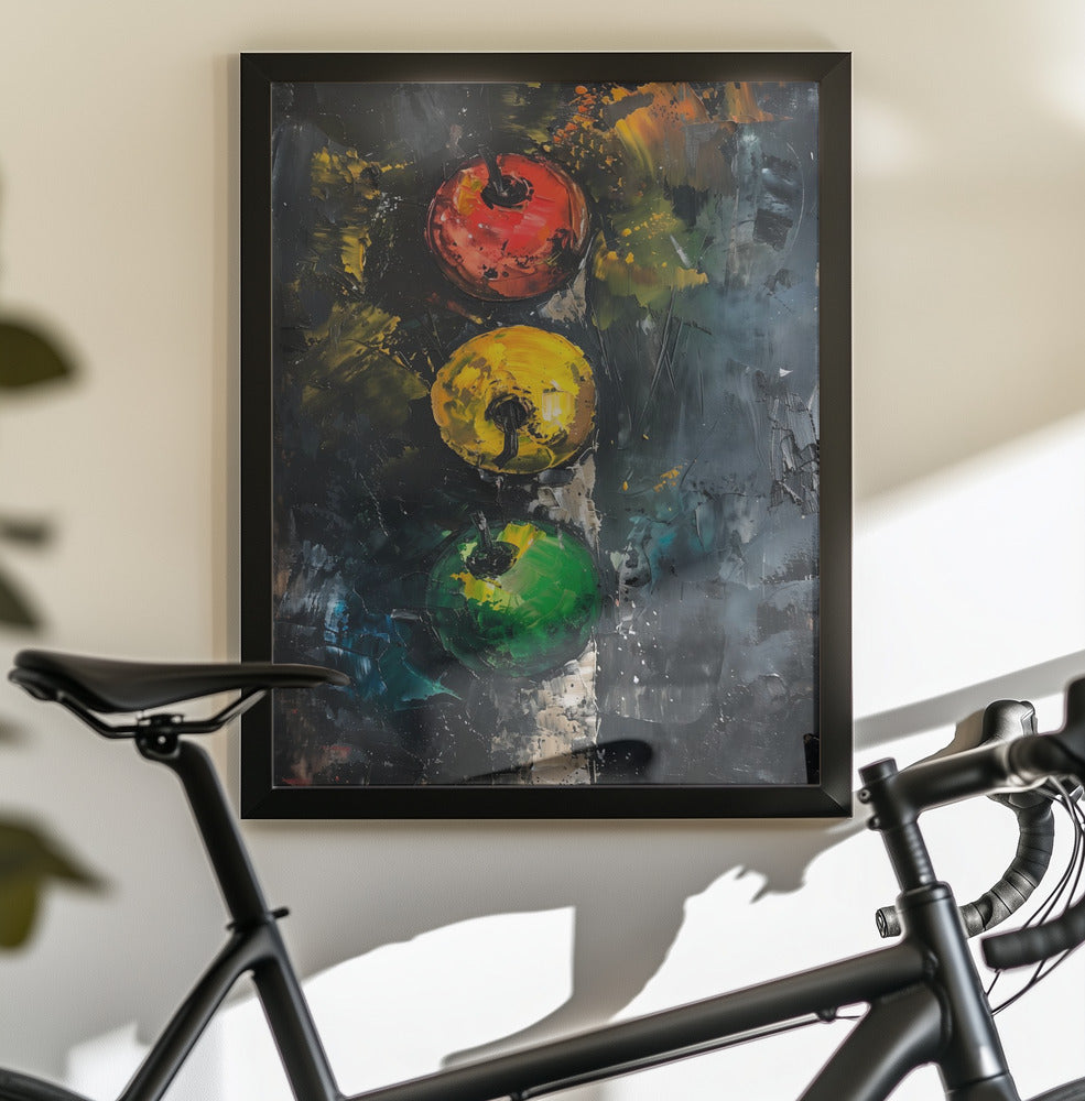 Apple Traffic Light - Poster / Art Print - interiör