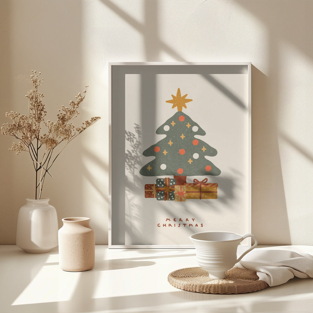 Christmas tree with gifts - Poster / Art Print - interiör