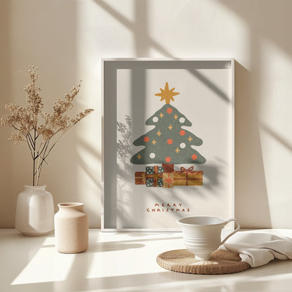 Christmas tree with gifts - Poster / Art Print - interiör