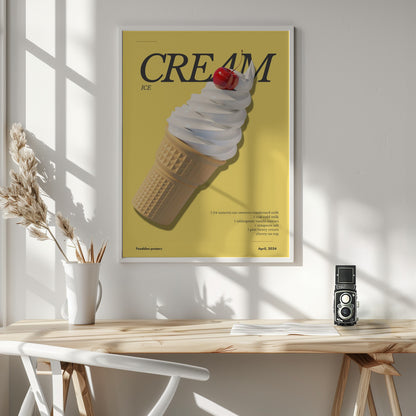 Cherry on Top Ice Cream - Poster / Art Print - interiör