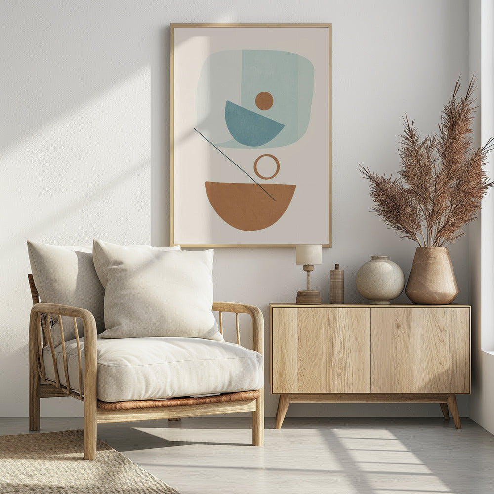 Azzurro Shapes No.4 - Poster / Art Print - interiör