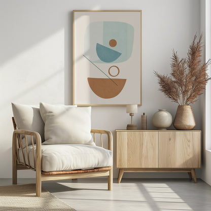 Azzurro Shapes No.4 - Poster / Art Print - interiör