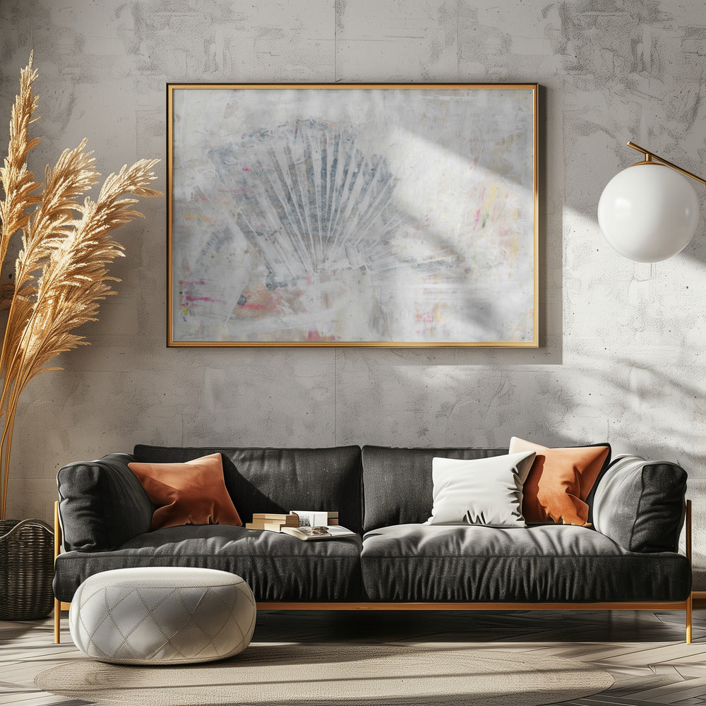 Abstract shell painting natural structure mural - Poster / Art Print - interiör