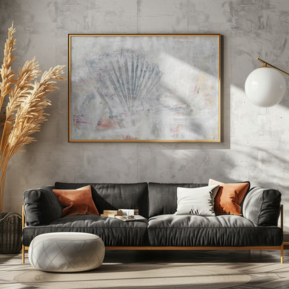 Abstract shell painting natural structure mural - Poster / Art Print - interiör