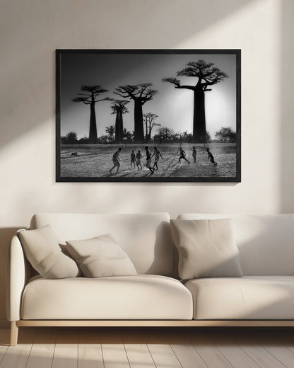 Soccer at sunset - Poster / Art Print - interiör