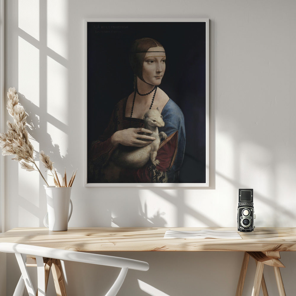 Lady With an Ermine (ca. 1490) - Poster / Art Print - interiör