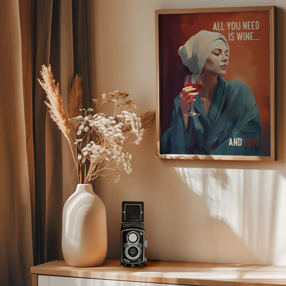 All You Need Is Wine - Poster / Art Print - interiör
